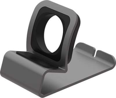 DrPhone SSH2- Houder voor IOS Smartwatch - IOS Compatible Watch - Aluminium - Oplaadstation - Grijs