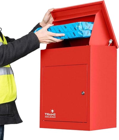 Pakketbus Pakketbrievenbus - Pakketkast Brievenbus - Veilig Pakket Ontvangen - Anti-hengelsysteem Diefstalbeveiliging - B44xD35xH58cm - Rood