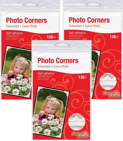 Fotohoekjes zelfklevend - 324x - wit - 10 x 10 mm - foto album plakkers/stickers