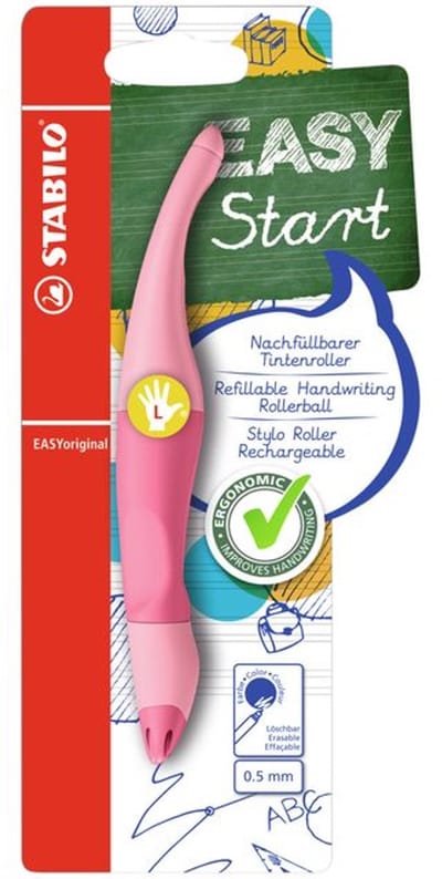 Rollerpen STABILO Easyoriginal linkshandig medium pastel poederroze blister à 1 stuk | 3 stuks