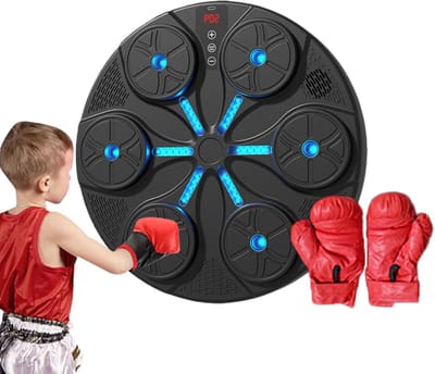 Boksmachine - Oefentrainer - Thuis Fitness - Met LED Verlichting - Wandgemonteerd - Zwart