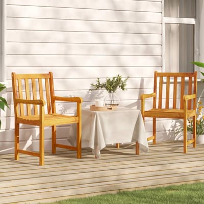 vidaXL - Tuinstoelen - 2 - st - Naturel - Massief - Acacia - Hout