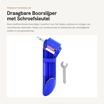 Dailygoods- Boorslijper Draagbaar - Korundslijper - Elektrisch Gereedschap - Professioneel - Inclusief Schroefsleutel - Compact Formaat - Slijpgereedschap
