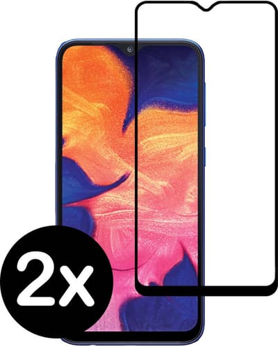 Smartphonica Samsung Galaxy A10 full cover tempered glass screenprotector van gehard glas met afgeronde hoeken - 2 stuks geschikt voor Samsung Galaxy A10