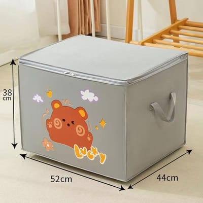 Opvouwbare Quilt Opbergzak Kinderspeelgoed Organizer Box Vilt Doek Stoffen Opbergmand Voor Cartoon Dieren Kinderkamer Speelgoedbakken grijs