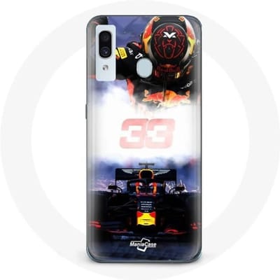 Hoesje - Max Verstappen - Samsung Galaxy A40 - Zwart, Rood, Geel - Hard - Sportief