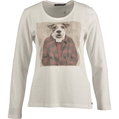 River Woods Crew Neck Tee Ls + Deco White Maat: S | Longsleeves Outlet | Dames | Wit
