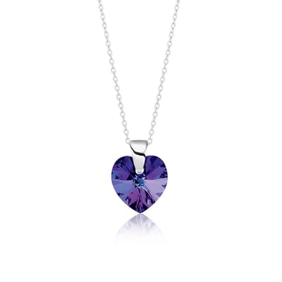 Montebello Ketting Aliou - 925 Zilver - Swarovski - Hart - ∅10mm - 45cm