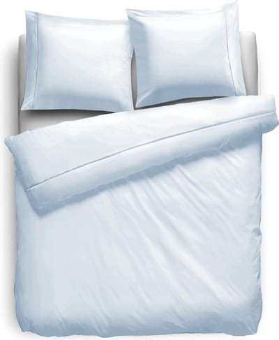 Eleganzzz Dekbedovertrek Percal Katoen Uni - Met Bies - Ice Blue - Dekbedovertrek 140x200/220cm - Dekbedovertrekken - Eenpersoons - Effen Dekbedovertrek