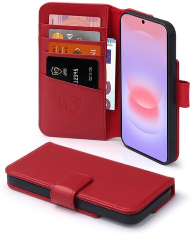 MobyDefend Hoesje - Geschikt voor Samsung Galaxy A37 - Luxe Leren Wallet Bookcase - Rood