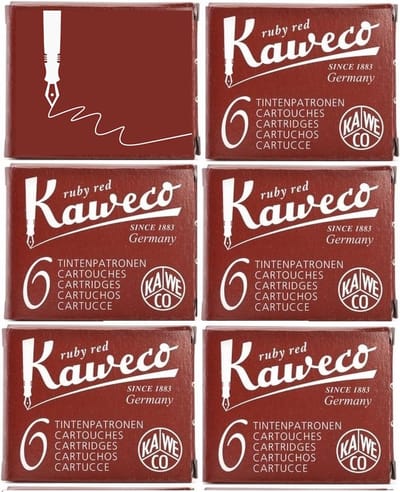 Kaweco Vulpen vullingen Rood, Ruby Red, 6 doosjes