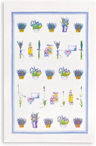 Theedoek - Lavendelmandje - 45 x 70 cm - 100% Katoen - Voor Keuken