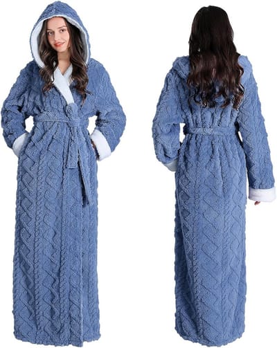 Lange Dames Kamerjas Fleece met Capuchon Extra Zacht en Warm