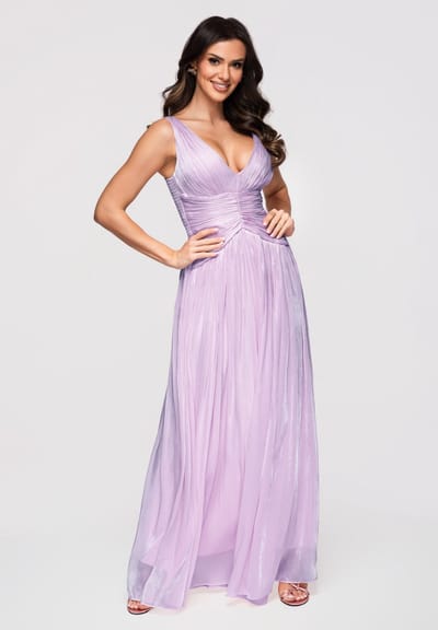LARICA Jurk - Slim Fit - Mouwloos - Geen Sluiting Violet L