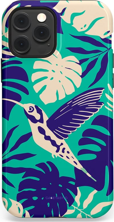 Casetastic Hoesje Geschikt voor Apple iPhone 12/12 Pro Magsafe - Stijlvolle Beschermende Duo-layer Case - Paradijs Kolibrie