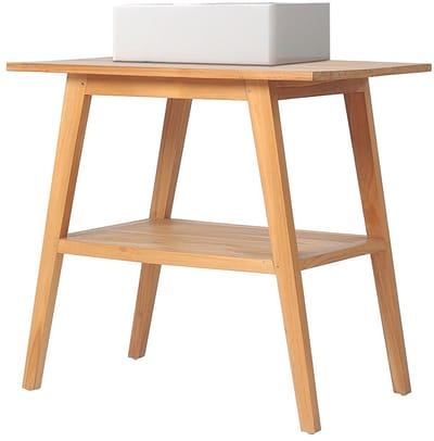 Vente-unique Badkamermeubel in teakhout met enkele wastafel - 80 cm - BOBOTSARI