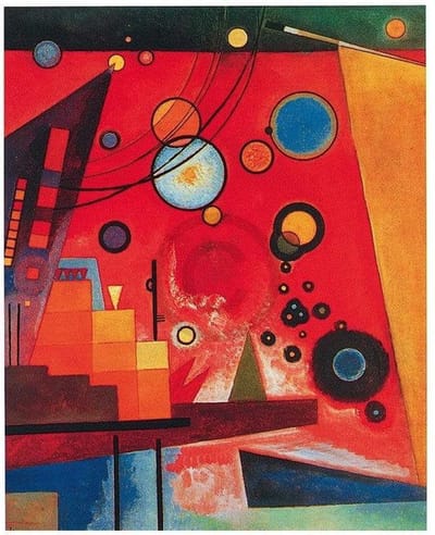 Kunstdruk Wassily Kandinsky - Schweres Rot 40x50cm