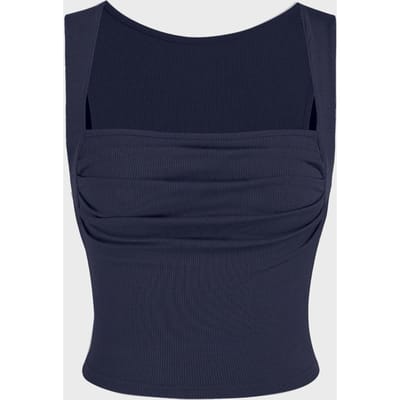 Gerimpelde Blouse met Vierkante Hals