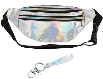 Dailygoods- Heuptas Waterdicht - Zilveren Heuptas - Buitensporten - Uniseks Tas - Lakleer/Polyester - Afmetingen 30 x 12 x 13 cm - Schoudertas