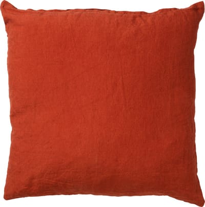 Dutch Decor LINN - Kussenhoes 45x45 cm - 100% linnen - effen kleur - Potters Clay - oranje - met rits - zonder binnenkussen
