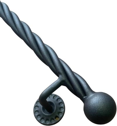 Smeedijzeren Leuning - Trapleuning Metaal - Trap Veiligheid - Professioneel Gemaakt - 270 cm - Zwart Antraciet