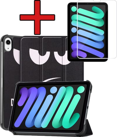 Hoesje - Geschikt voor Apple iPad Mini 7 (2024) - 8.3 inch - 7e Generatie - Met Screenprotector - Hardcover Book Case - Trifold Bookcase Hoes - Hard Cover - Tablethoes - Don't Touch Me
