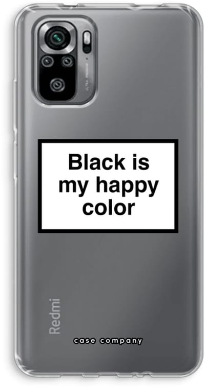 Case Company® - Hoesje geschikt voor Xiaomi Redmi Note 10S hoesje - Black is my happy color - Soft Cover Telefoonhoesje - Bescherming aan alle Kanten en Schermrand