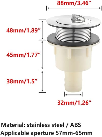 Dailygoods- Gootsteenafvoerventiel Duurzaam - Afvoerventiel - Waterafvoer - Antikloppen - Sterke Adsorptie - Verbeterde Hygiëne