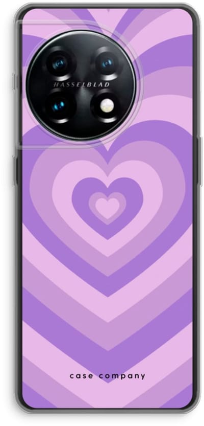Case Company® - Hoesje geschikt voor OnePlus 11 hoesje - Hart Paars - Soft Cover Telefoonhoesje - Bescherming aan alle Kanten en Schermrand