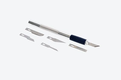 Scalpel mes met 5 extra mesbladen - Scalpelmes - Penmes - Hobbymes - Snijmes - Precisie mes - 7 delig