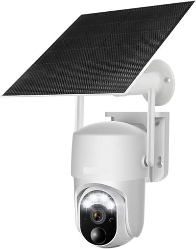 Beveiligingscamera Buiten - Outdoor Camera - Huis Bewaken - Zonne-energie Aangedreven - 4MP 32GB - Wit