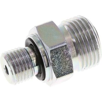 UN 13/16''-16 x G 1/4'' Verzinkt Stalen Borstnippel ORFS 630 Bar - Hydrauliek