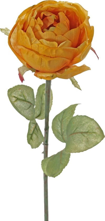 Top Art Kunstbloem roos Diana - oranje - 36 cm - kunststof steel - decoratie bloemen