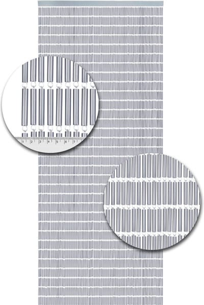 vliegengordijnenexpert hulzengordijn kant en klaar 100x232 cm zilver nauwsluitend -Horgordijn