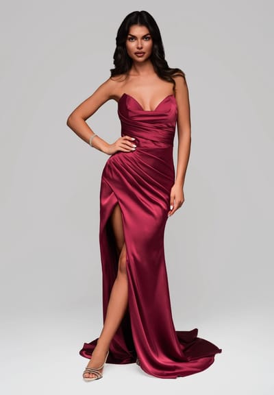 LARICA Jurk - Rits - Jurk Bordeaux S