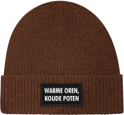Warme oren, koude poten wintermuts walnut rib gebreid | wit - soBAD. | Unisex | Skimuts | Muts | Kou | met grappige tekst | Winter | Beanie