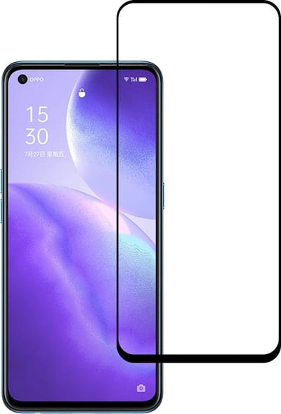 Smartphonica Screenprotector Geschikt voor Oppo Reno 5 5G - Full Cover Tempered Glass - Gehard glas Geschikt voor Oppo Reno 5 5G geschikt voor Oppo Reno 5 5G
