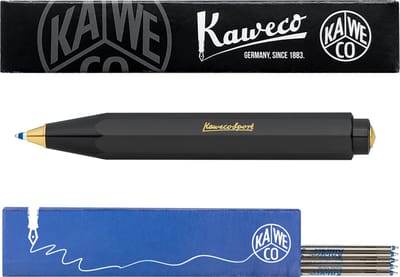 Kaweco - Balpen - Classic Sport - Zwart - Met doosje Balpenvullingen MEDIUM Blauw