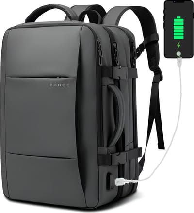 WoYoW® - Reistrugzak Heren - 17.3" Laptop - Uitbreidbaar - Waterdichte Mode-Rugzak - Zakelijke Rugzak School - Capaciteit 37L - Waterdicht - USB - Grijs