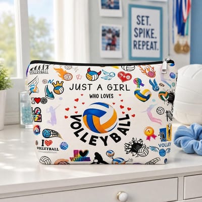 Make-uptasje voor dames, waterdichte toilettas met rits, dubbelzijdige print, ideaal voor reizen, cadeau voor meisjes, 15 x 17 cm, trendy en praktisch accessoire
