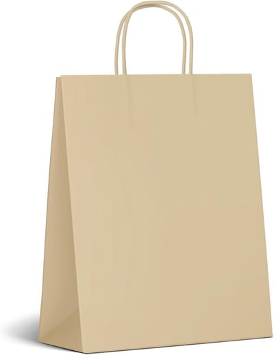 50 Grote Bruine Papieren Zakken met Touw Koord Handvatten 32x12x41cm