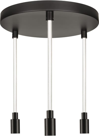 OSRAM DECOR Glow Hanglamp Plaat 3x E27, 28W, 1400lm, 2700K, Zwart, Staal/Plastic, verlicht