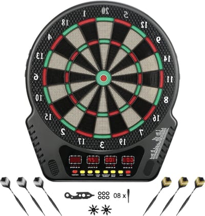 Elektrisch dartbord - innovatieve dartautomaat met 27 spelletjes - 243 variaties - geschikt voor 1 tot 8 spelers - feestjes en spelavonden - AJOXEL Dartbord