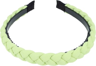 Haarsoires Haarband Diadeem 2cm – Gevlochten Stof – Lichtgroen - Comfortabel voor Dames & Meisjes - Universele Maat
