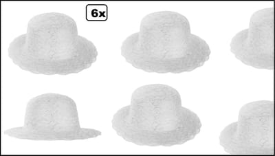 6x Dameshoed organza zilver - Groepsdeal - Thema feest carnaval party festival feest