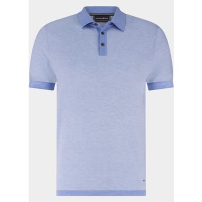 Bos Bright Blue Scotland blue polo heren wren knitted polo ss spe26106wr38sb/4003