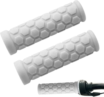 Fietsgrepen - Scooter handvatten - Comfortabel Fietsen - Schokabsorberend ontwerp - 22 mm stuur - Wit
