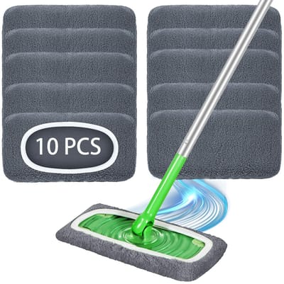 Dailygoods- Sleepvat Mat Herbruikbaar - 10 Stuks - Microvezel Vloerdoeken - Perfecte Pasvorm 11,5 x 26 cm - Voor Swiffer Vloerwissers - Droog/Vochtig Gebruik