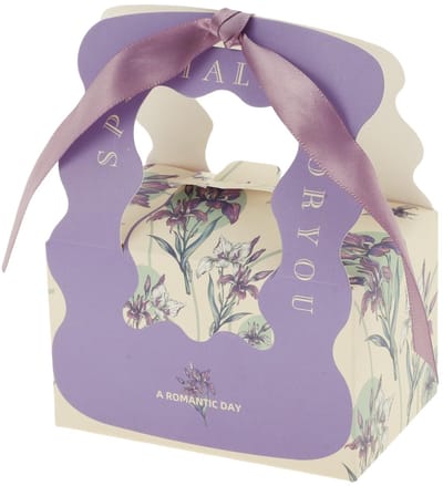 Dailygoods- Geschenkdozen 20 Stuks - Bloemenpatroon - 10 x 6,5 x 6 cm - Duurzaam - Voorgevouwen - Inclusief Linten - Cadeauverpakking