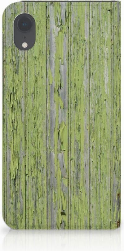 Apple iPhone Xr Book Wallet Case Green Wood